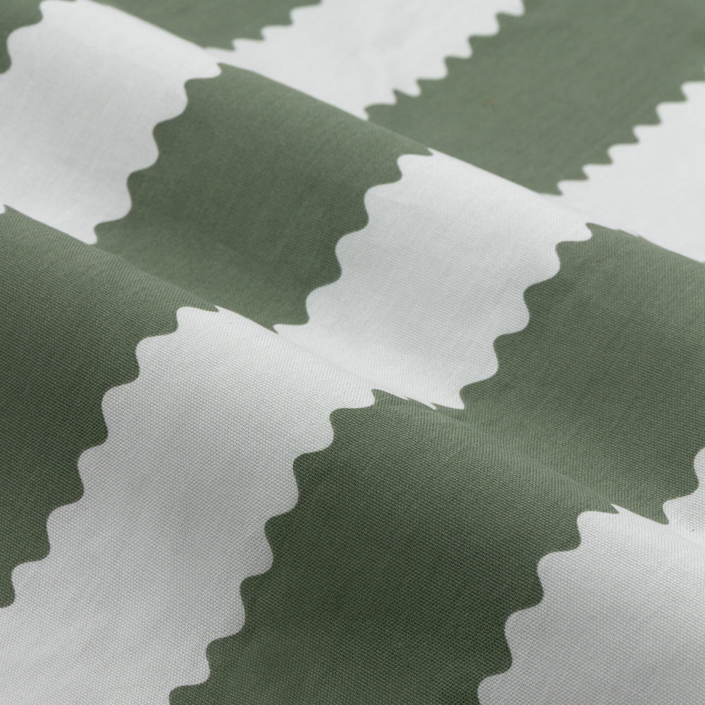 Furn Birdie Bay Green and Mist Stripe Cotton Fully Lined Pencil Pleat Curtains 229 x 229cm Image 5