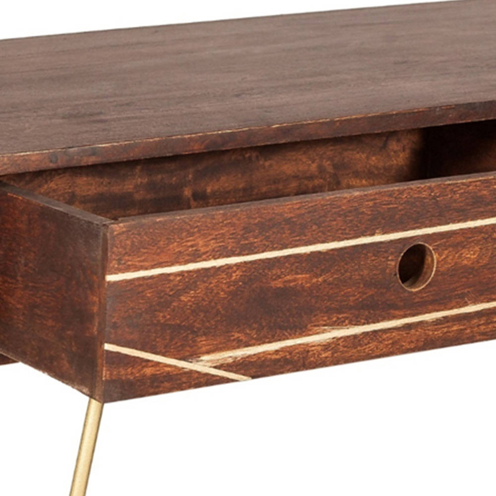 Brooklyn Ozella Single Drawer Single Shelf Dark Gold Coffee Table Image 7