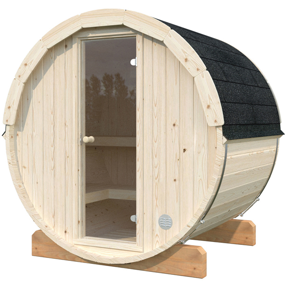 Palmako Anita 6.5 x 5.2ft Outdoor Barrel Wooden Sauna Image 3