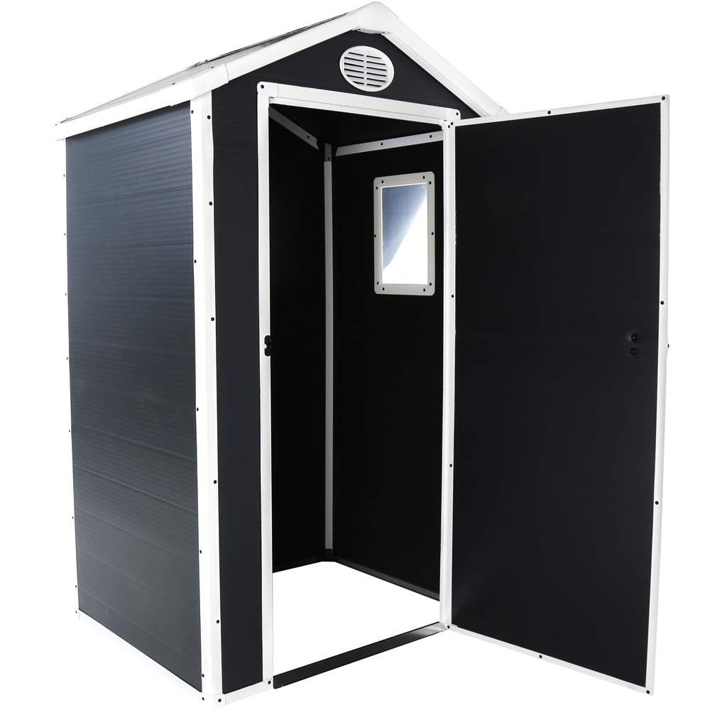 Charles Bentley 4.4 x 3.4ft Grey Plastic Garden Shed Image 5