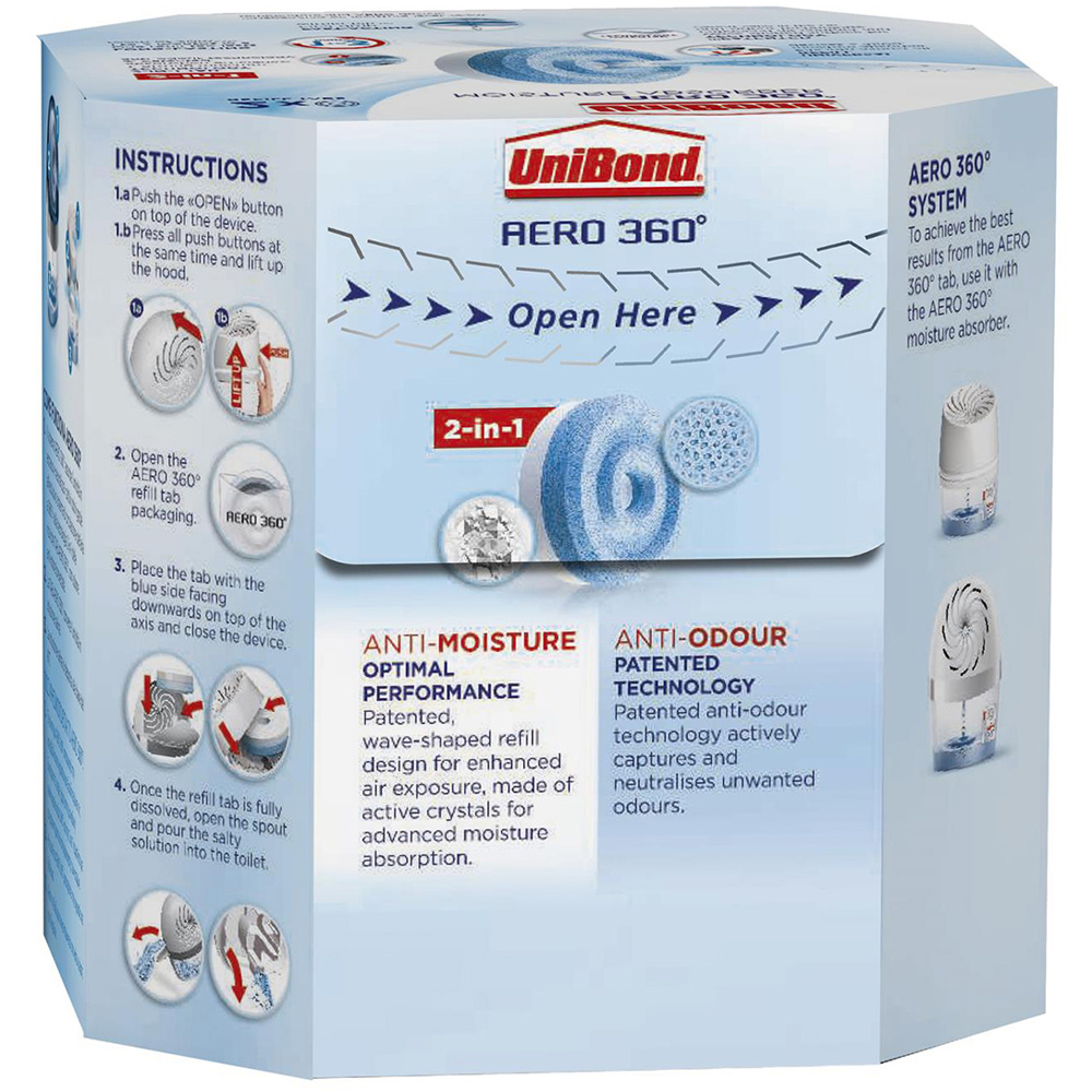 UniBond AERO 360 Moisture Absorber and Neutral Refill Tab 450g 2 Pack Image 4