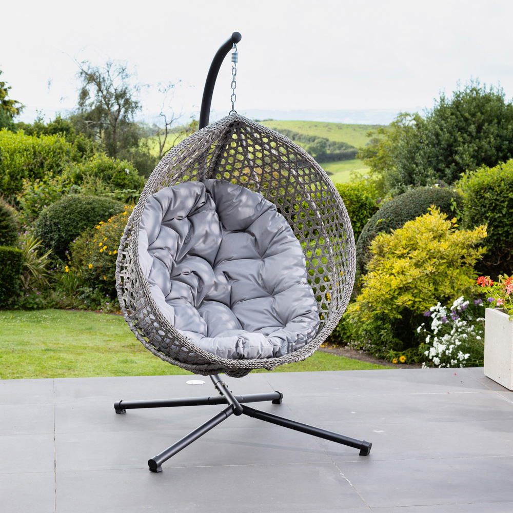 Artemis Home Bradshaw Light Grey Swing Egg Pod Chair Image 7
