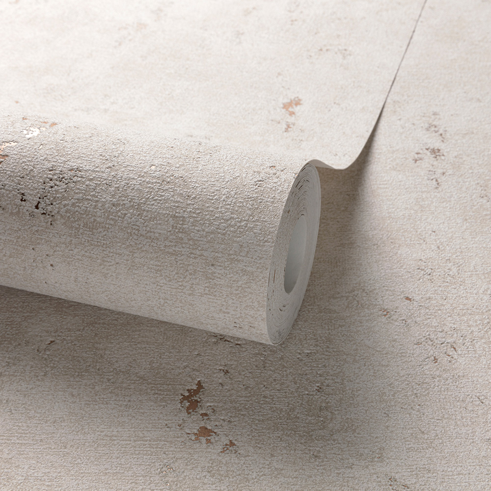 Grandeco Even Authentic Distressed Concrete Stone Textured Copper Taupe Wallpaper Image 2