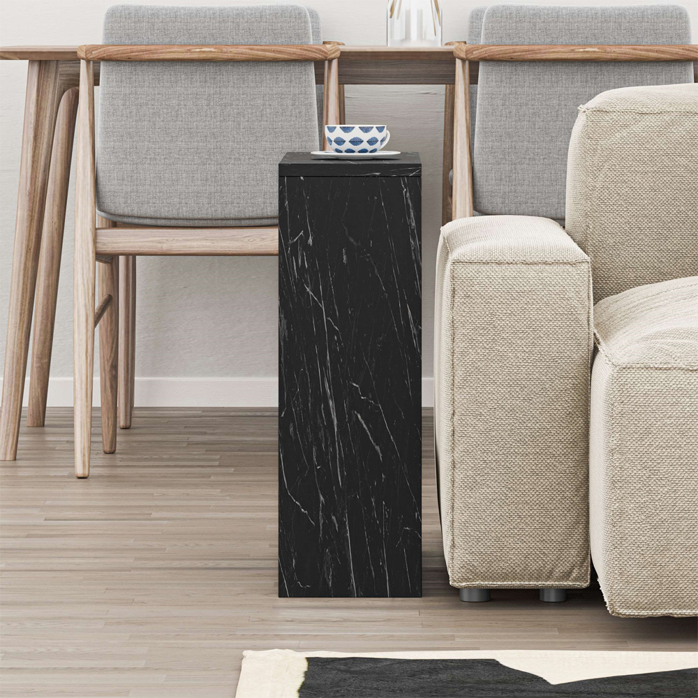 Decortie Simpi Black Marble Effect Side End Table Image 4