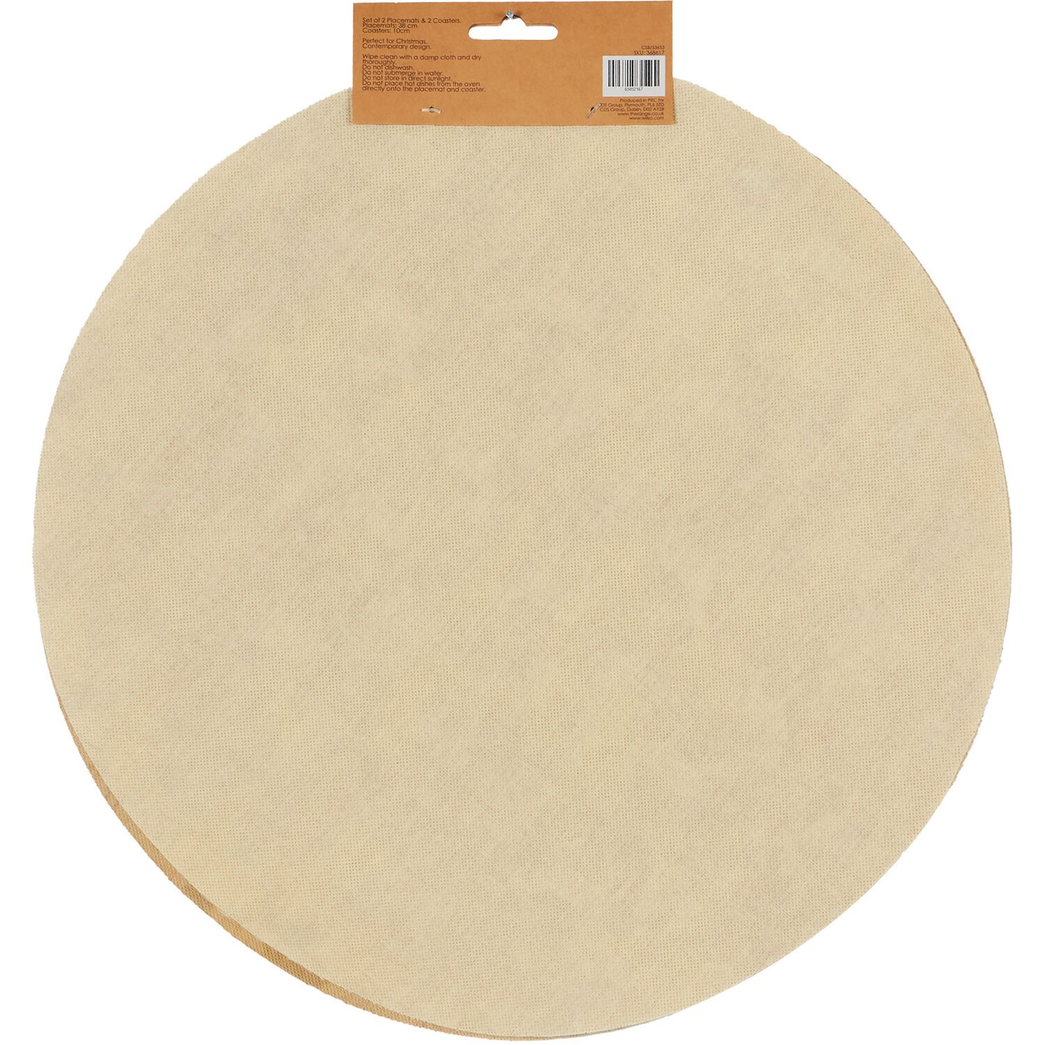 Pack of 2 Gold Foil Placemat and Coaster Set Image 2