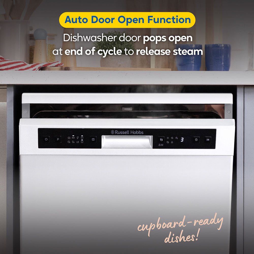 Russell Hobbs RH60DW00D2W White Freestanding Dishwasher with 6 Wash Program Image 7