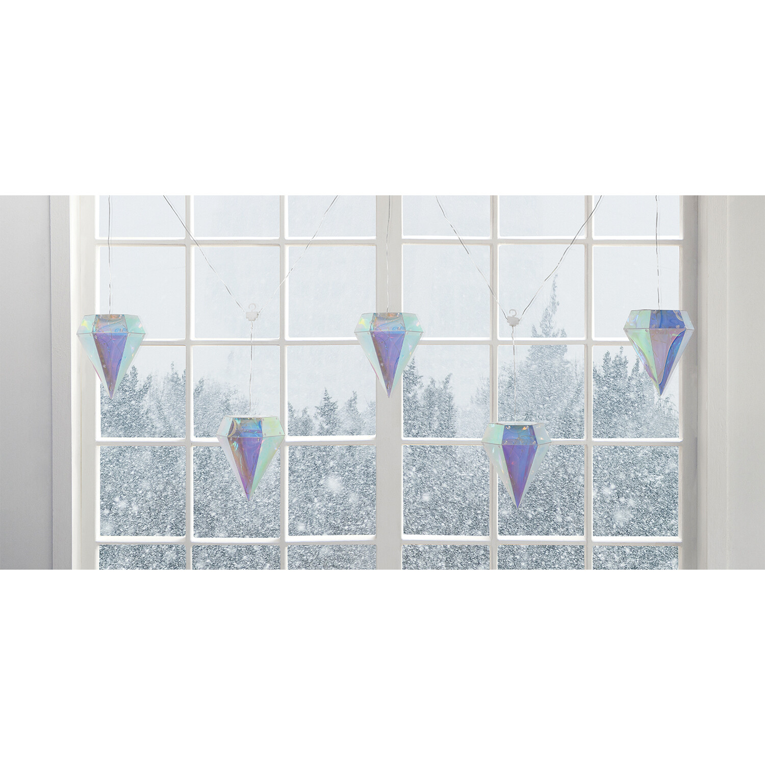 Crystal Effect Diamond Curtain Light - Blue Image 7