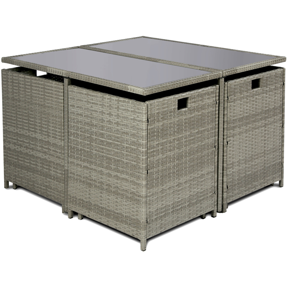 Home Garden Direct Athena 8 Seater Cube Dining Set Grey Image 3