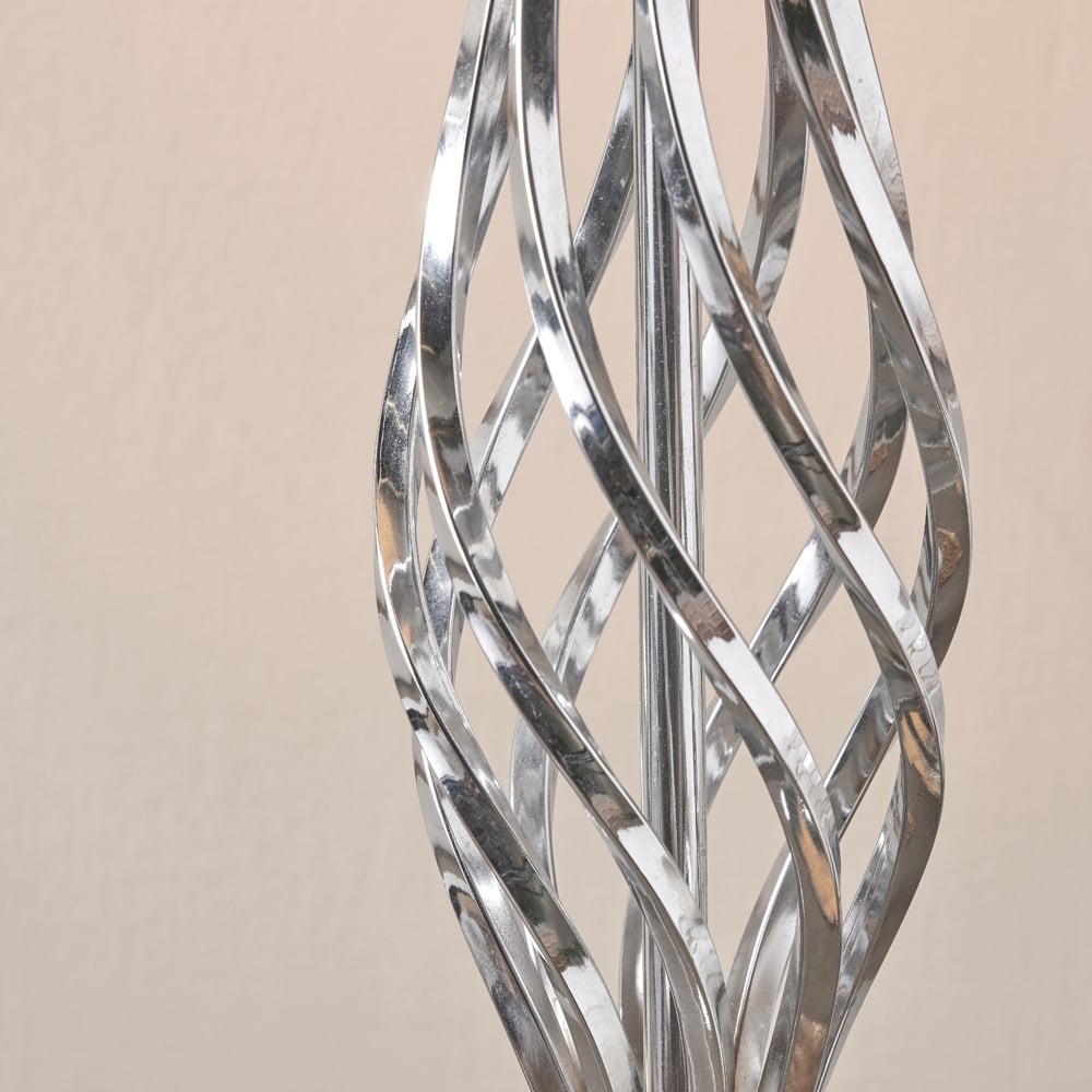 Pacific Lifestyle Jenna Silver Metal Twist Floor Lamp Image 4