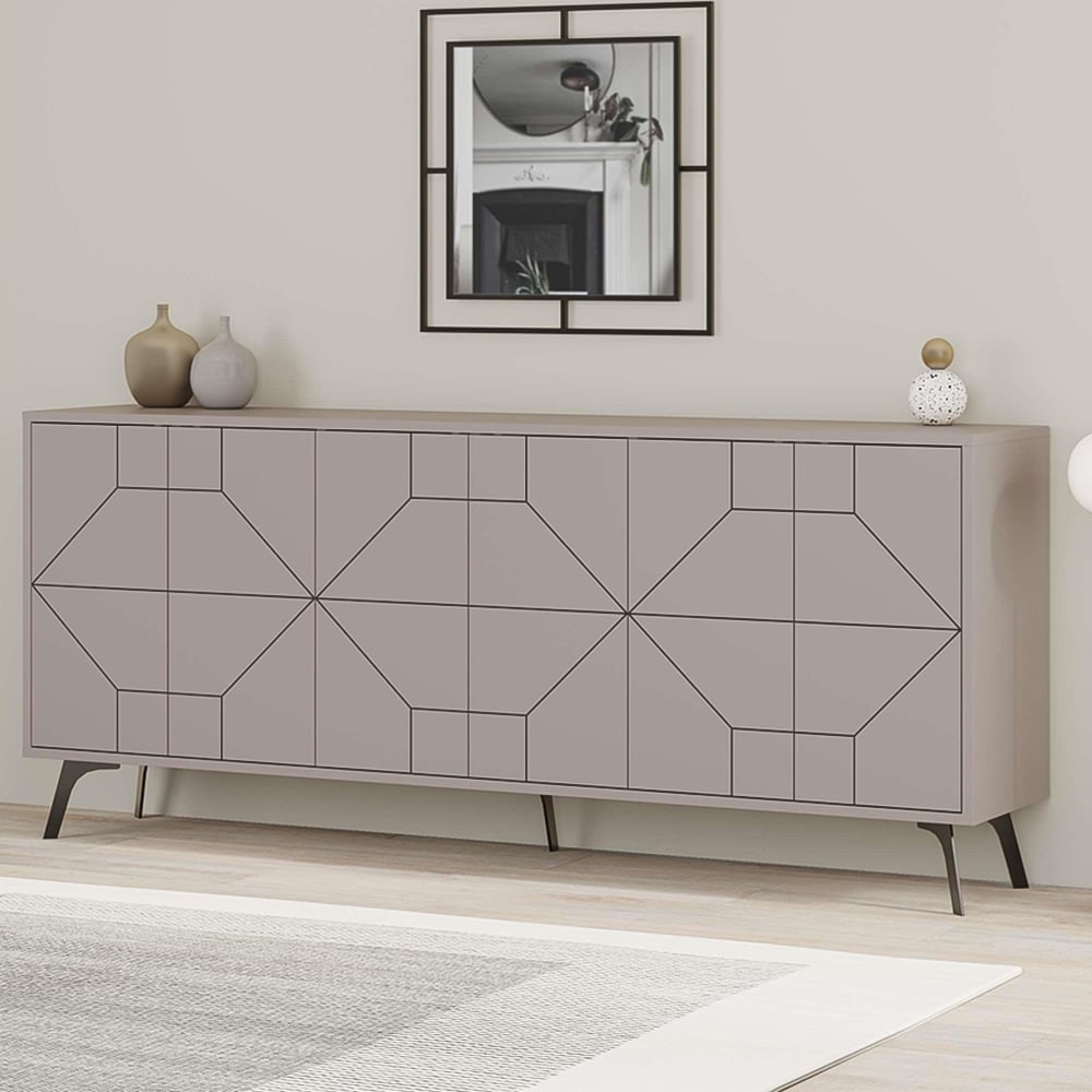 Decortie Dune 6 Door Mocha Grey Console Table Image 1