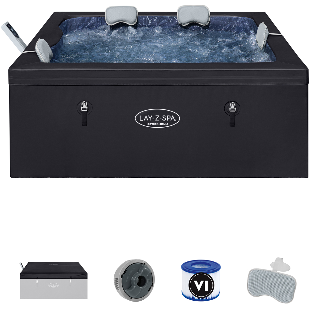 Lay-Z-Spa Stockholm ThermaCore UltraFit AirJet 6 Person Smart Portable Foam Hot Tub 170 x 65cm Image 4