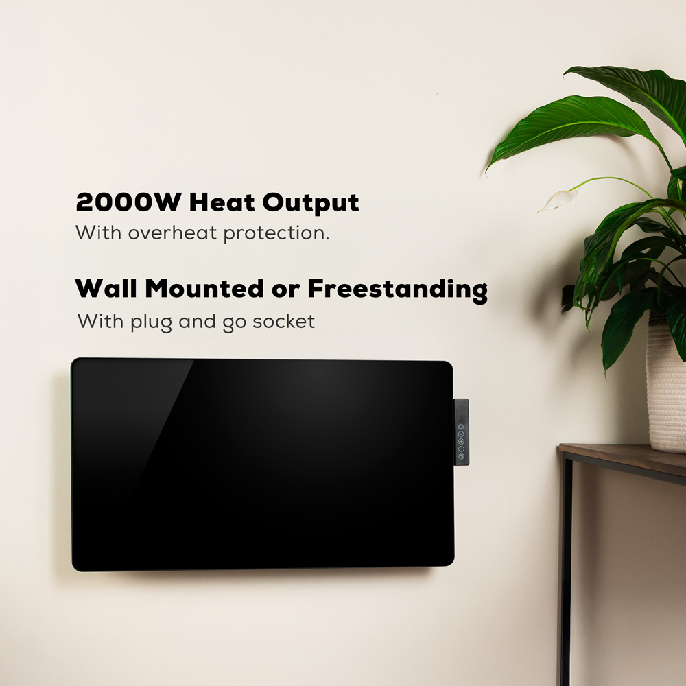 TCP Black Glass Heater with Side Control Panel 2000W Image 5