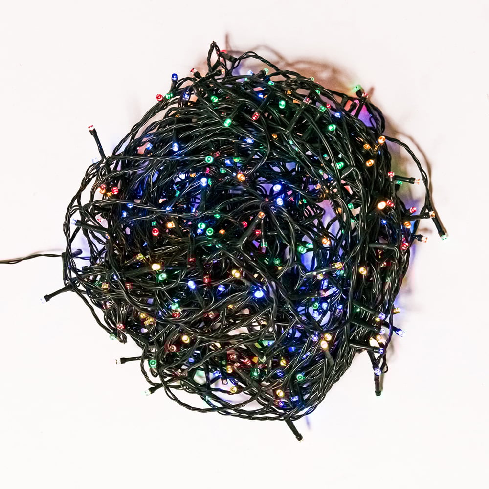 The Christmas Centre 200 Multicoloured LED Multifunction Green Cable String Light 20m Image 2