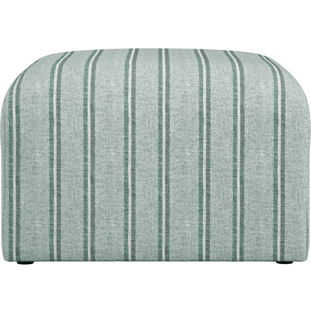 LPD Home Ryder Grey Thick Stripe Cotton Blend Fabric Pouffe Image 4