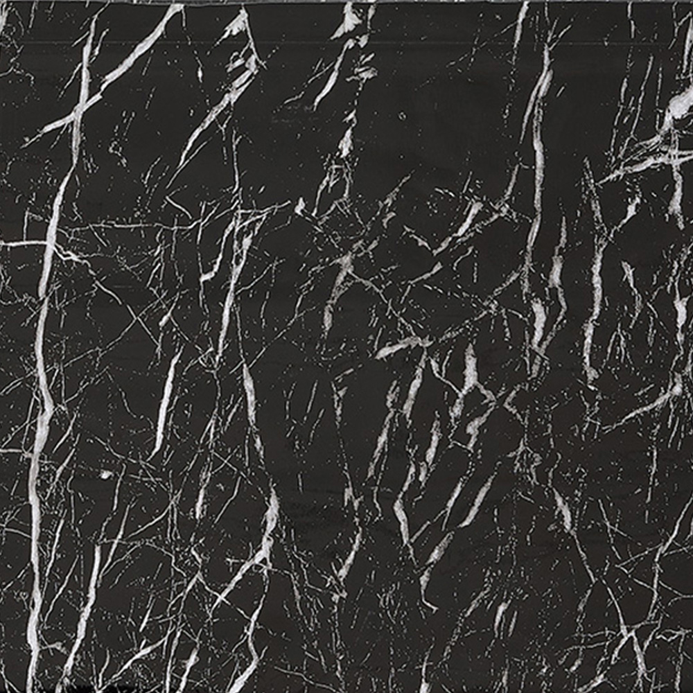 Living and Home Marble Effect Black PVC Self Adhesive Wallpaper Image 1