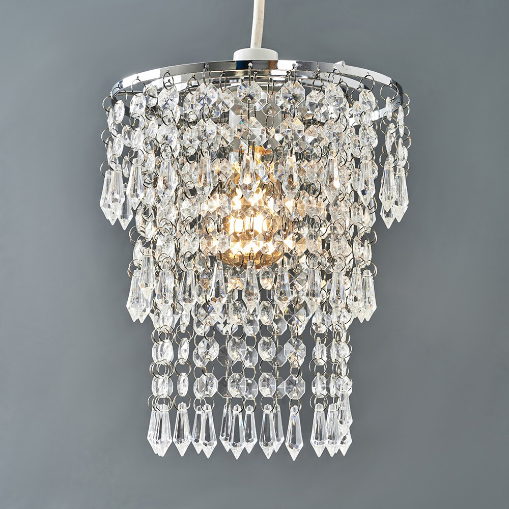 ValueLights 3 Tier Clear Acrylic Bead Droplet Ceiling Lamp Shade Image 4