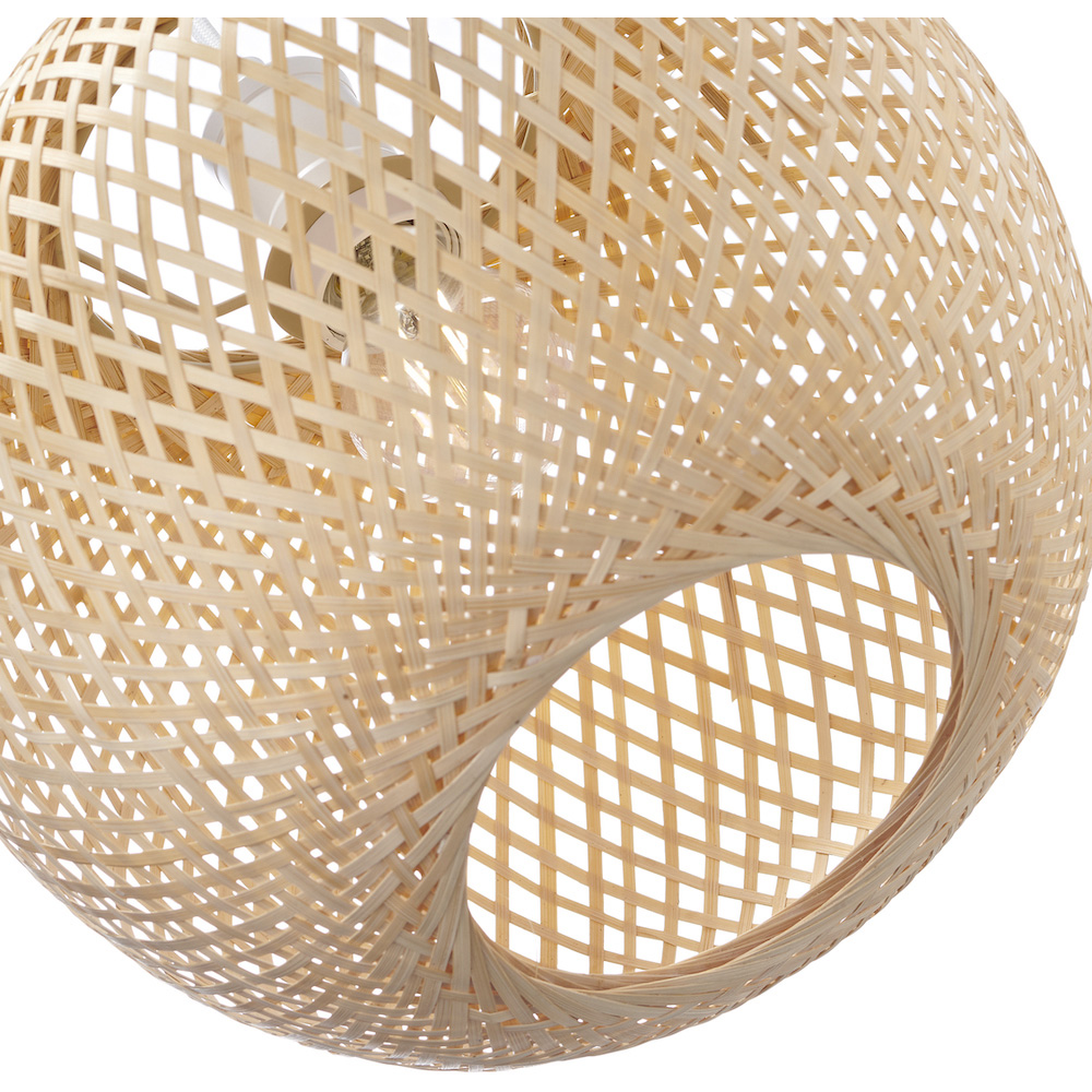 Happy Homewares Natural Bamboo Strapping Spherical Cage Pendant Shade Image 5