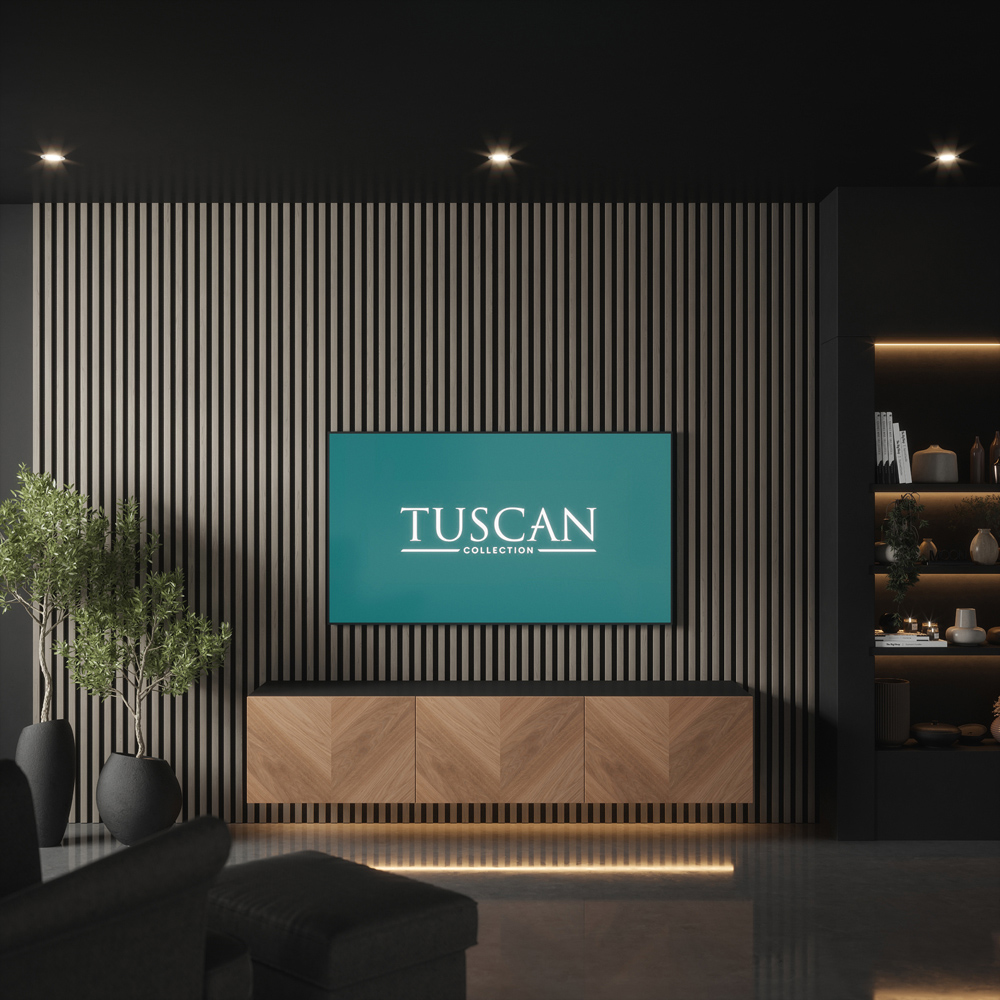 Tuscan Smoked Grey PVC Wrapped Acoustic Wall Panel 240 x 60.8cm Image 8