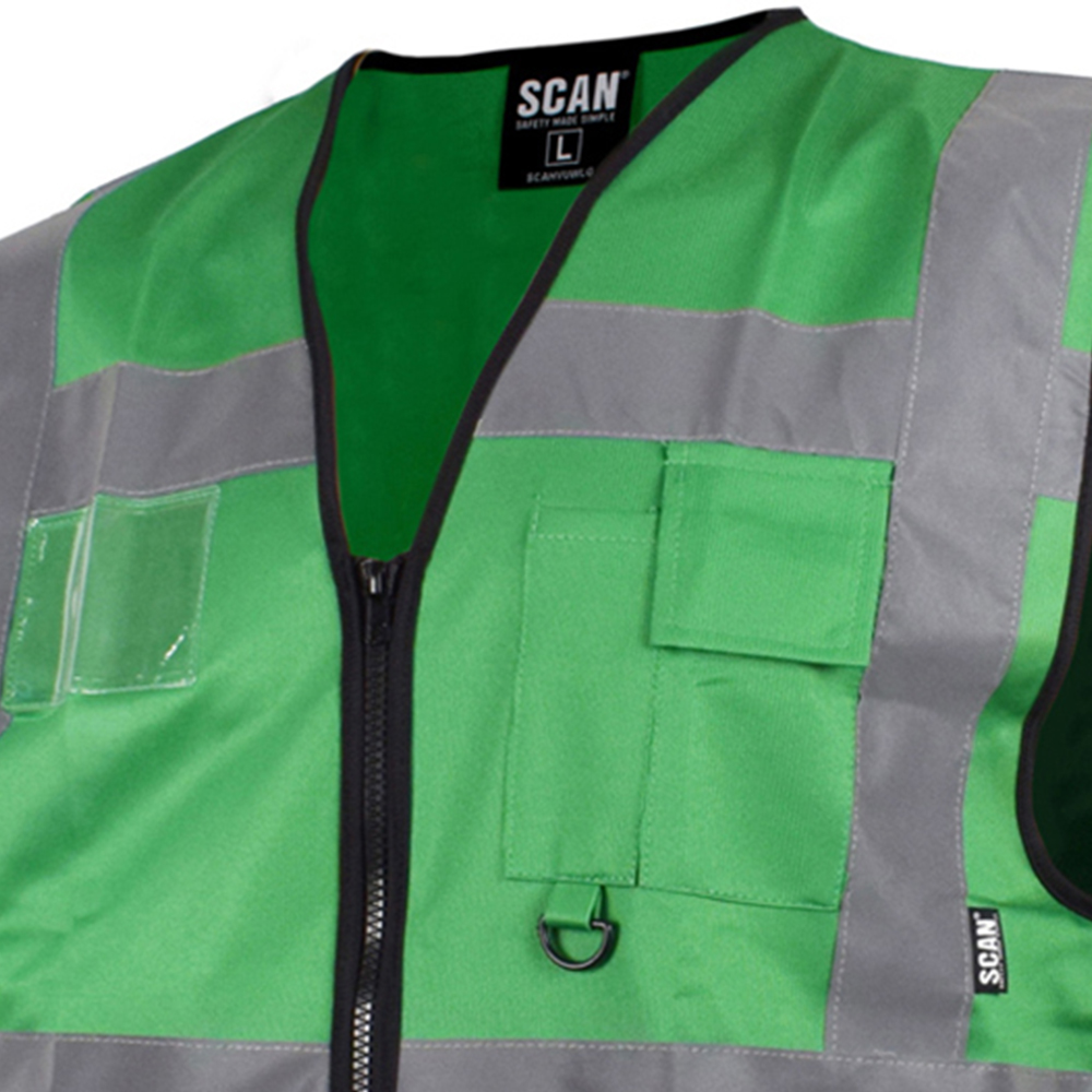 Scan Hi Visibility Utility Waistcoat XL Green Image 3