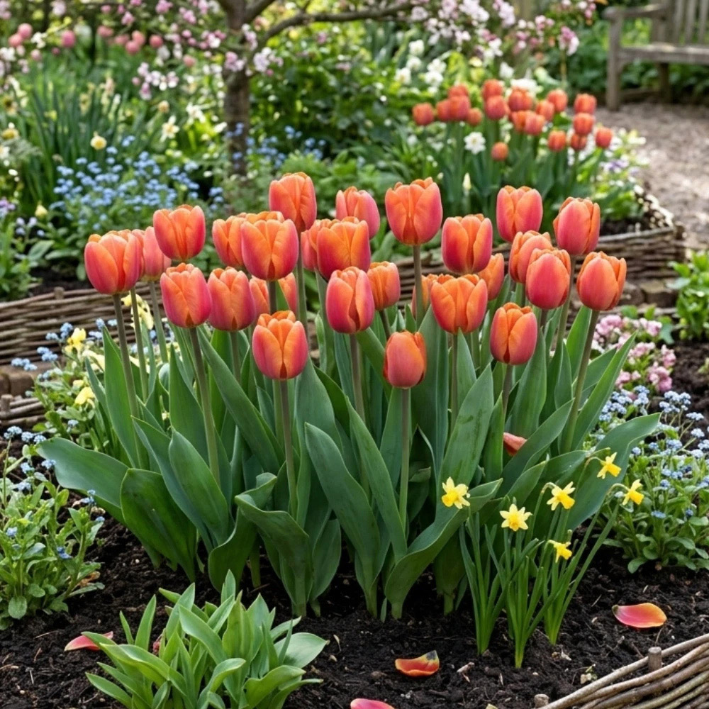 Thompson and Morgan Tulip Single Triumph Late Brown Sugar Planting Bulb 8 Pack Image 2