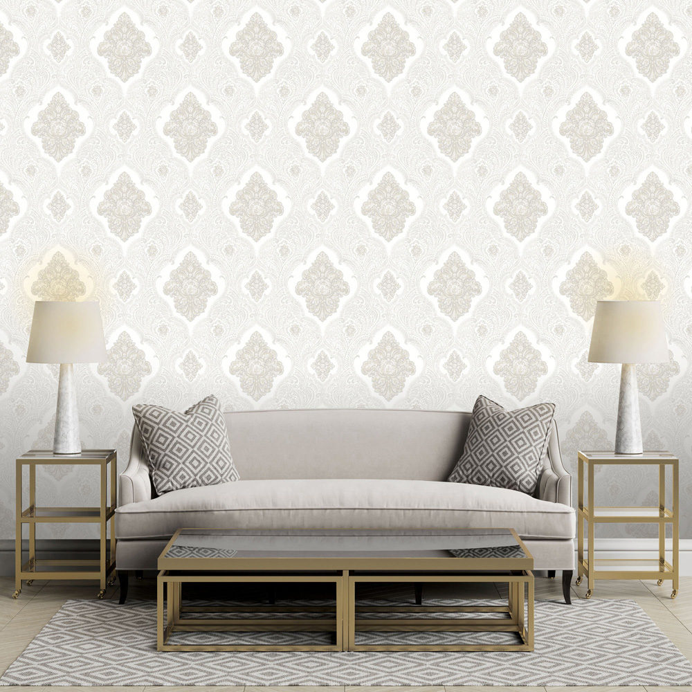 Rasch Ravella Damask Neutral Wallpaper Image 4