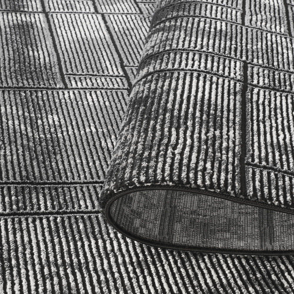 Desire Rugs Belgravia Metallic Sheen Modern Cobble Design Grey Rug 160 x 230cm Image 4