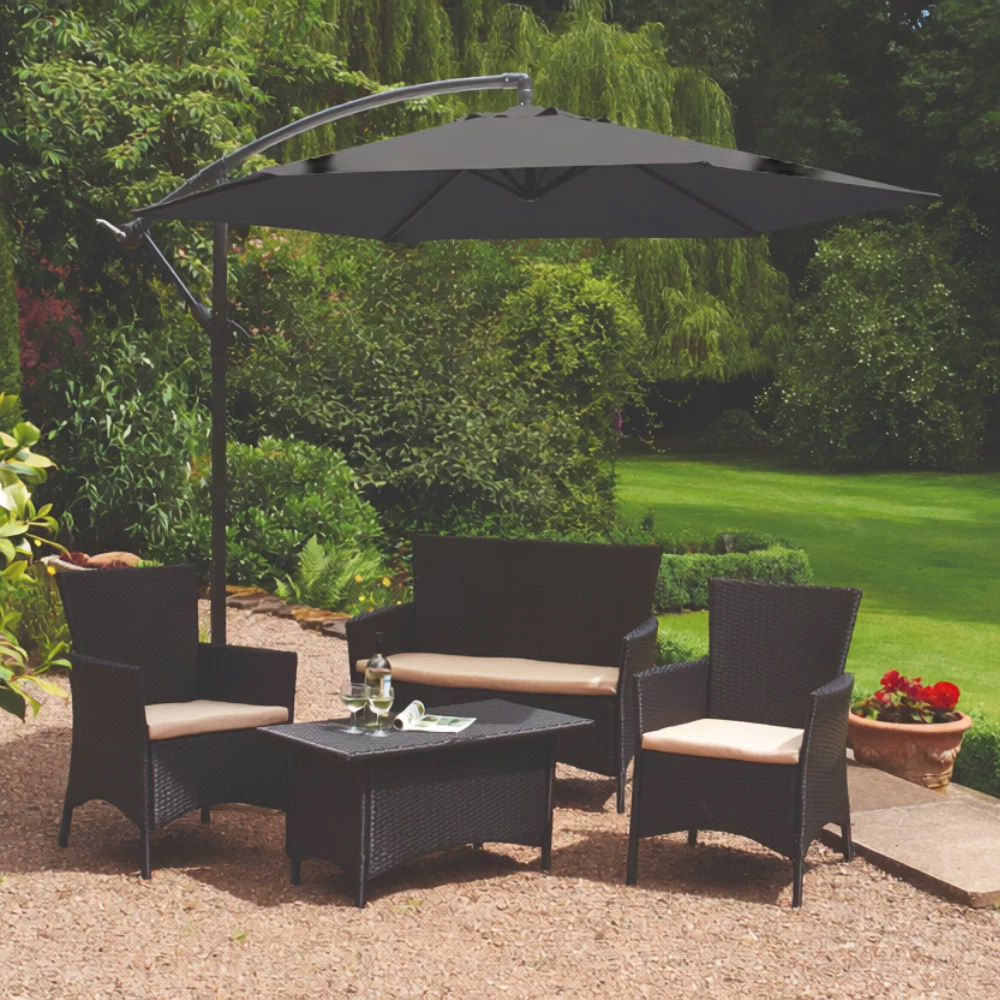 Garden Gear Charcoal Cantilever Parasol with Cover 2.7m Image 5