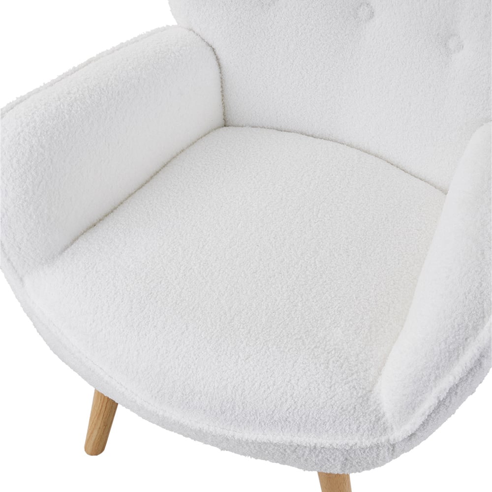 Living and Home White Modern and Elegant Lounge Chair Image 5