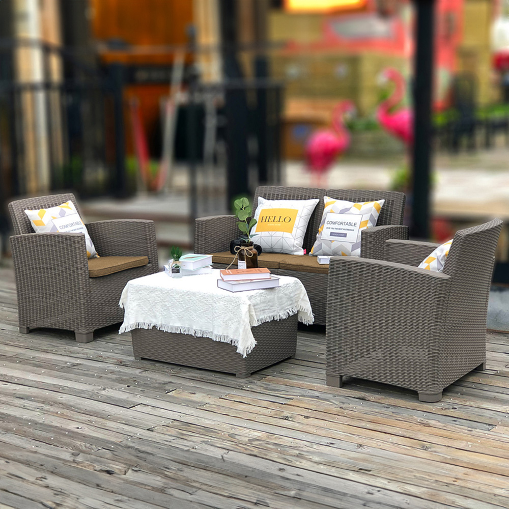 Centurion Supports Santana Rattan 4 Seater Lounge Set Grey Image 1