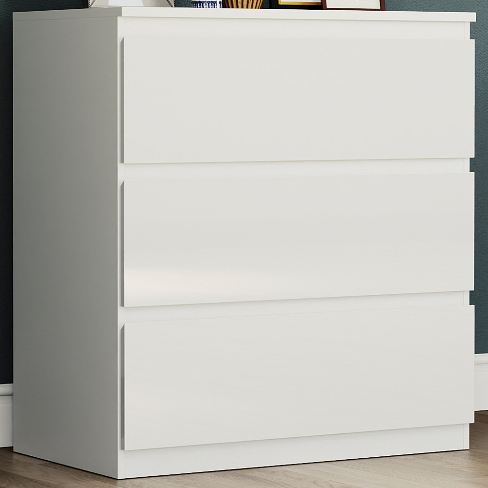 Vida Designs Glinton 3 Drawer White Chest of Drawers Image 1