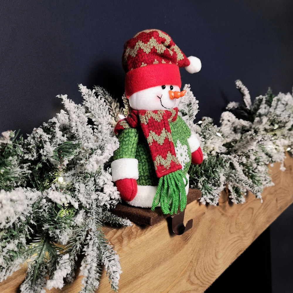 Samuel Alexander Red Plush Christmas Snowman Stocking Holder 28cm Image 8