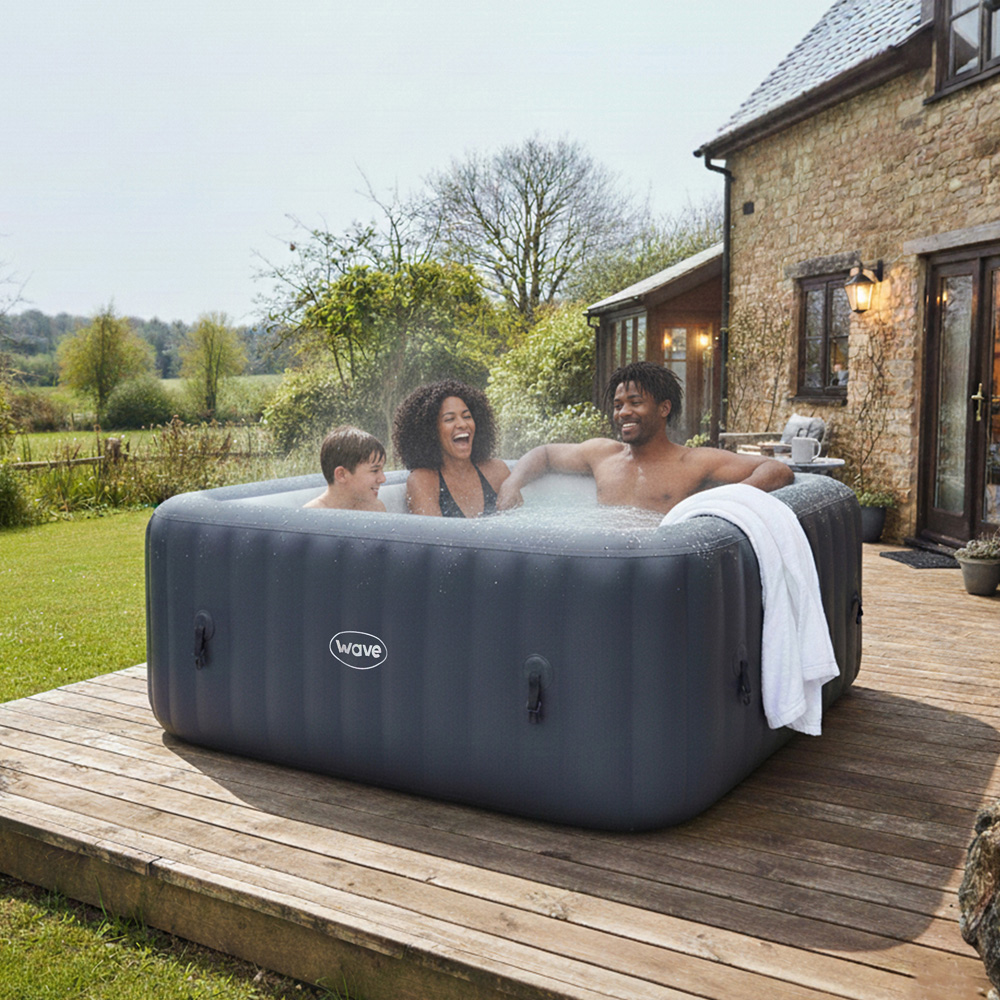 Wave Pacific 6 Person Navy Inflatable Hot Tub with Integrated Heater Image 2