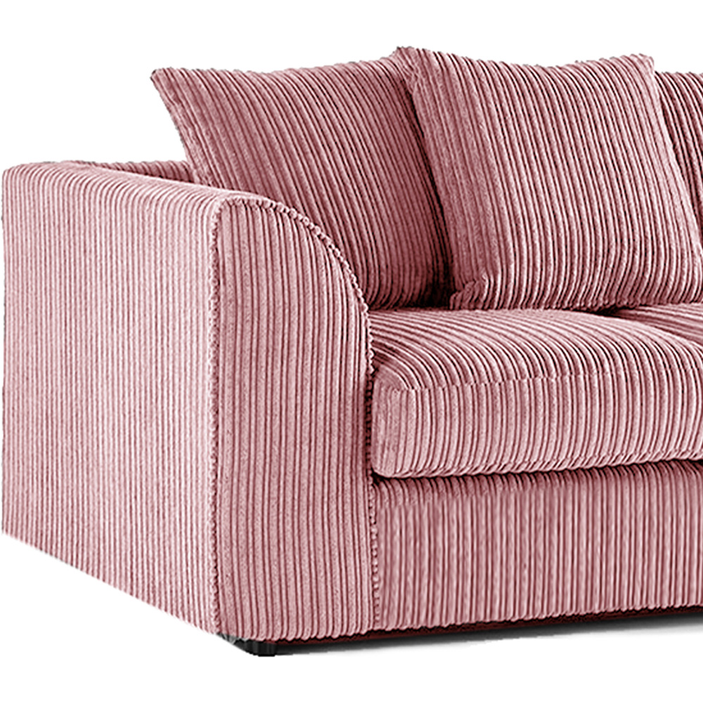 Luxor 6 Seater Pink Jumbo Cord Scatter Back Sofa Suite Image 4