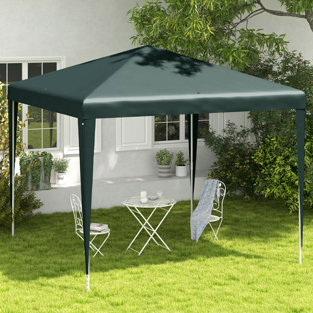 Outsunny 2.7 x 2.7m Dark Green Marquee Party Tent Image 1