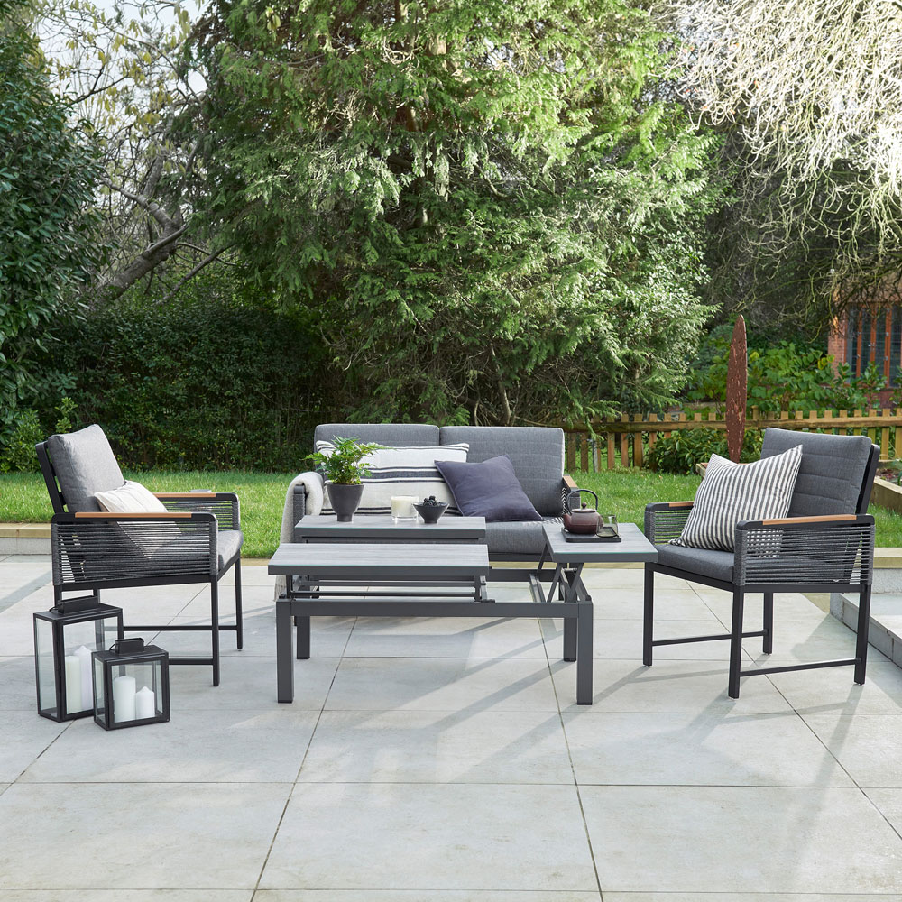 Norfolk Collection Bellmount Grey Rope Weave 4 Seater Outdoor Sofa Set Image 3