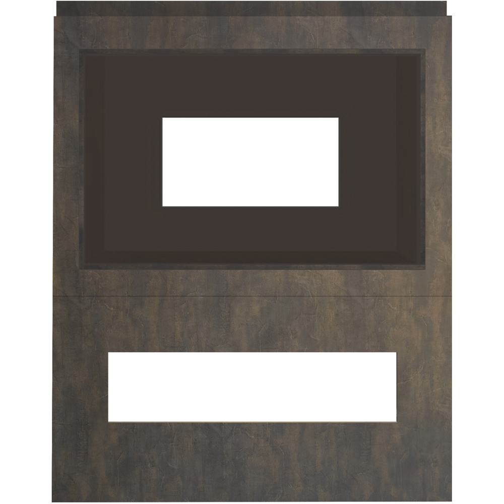 Acantha Nexus Pre-Built Bronze Venetian Plaster Effect Fully Inset Media Wall with TV Recess Image 3