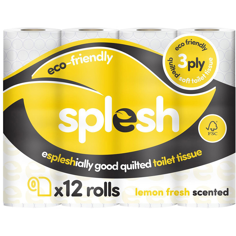 Splesh Quilted Fresh Lemon Fragrance Toilet Tissue 36 Rolls 3 Ply Image 2