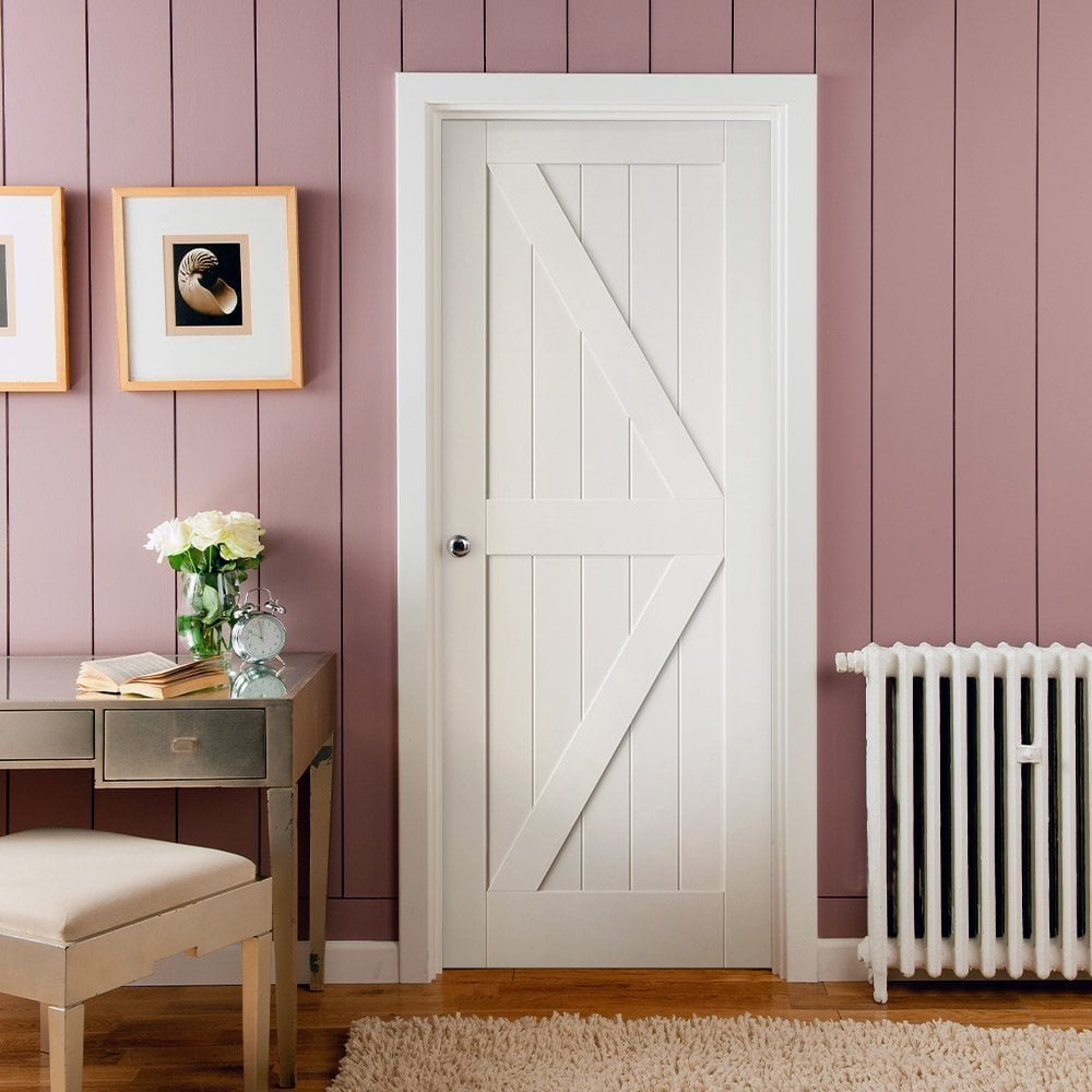 White Primed Barn FLB Internal Door 2040 x 726 x 40mm Image 2