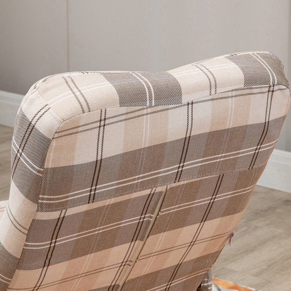 Portland Multicolour Linen Swivel Recliner Chair with Footstool Image 3