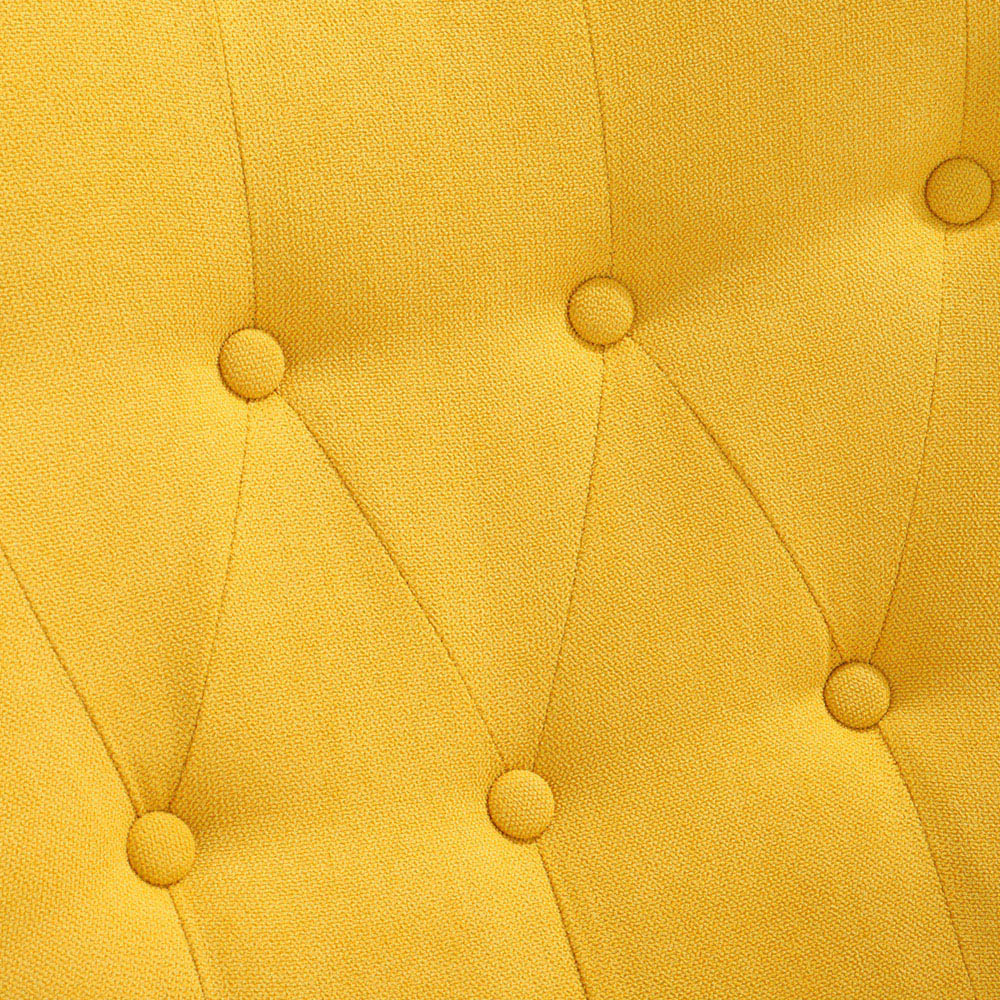 Living and Home Yellow Tufted Button Linen Armchair Image 5