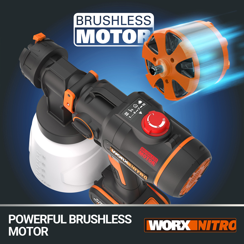 Worx WX020 20V HVLP Cordless Paint Sprayer with Battery and Charger Image 3