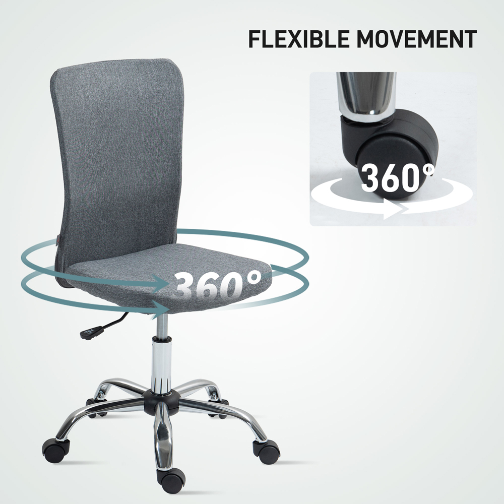 Portland Grey Armless Office Chair Image 8