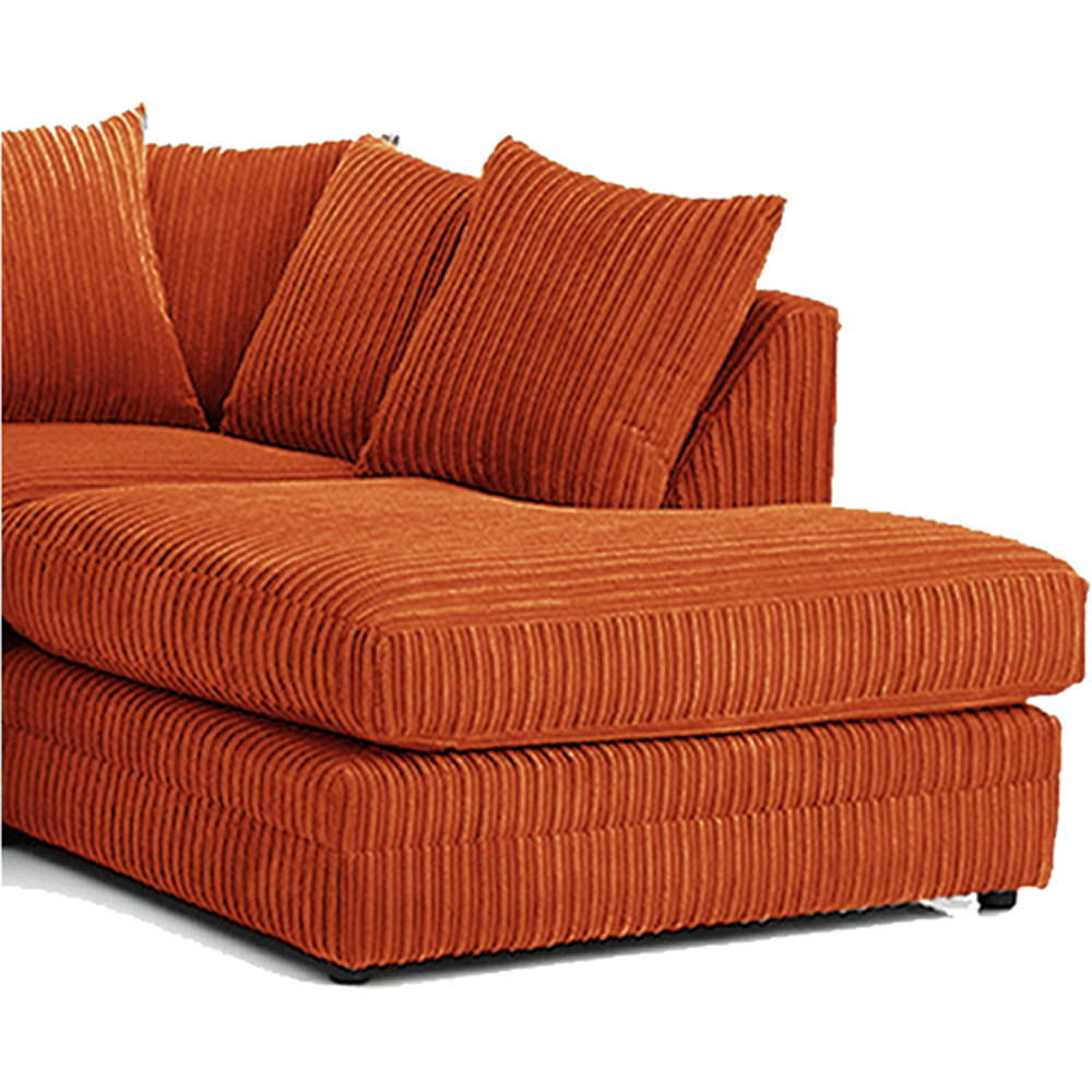 Luxor 3 Seater Orange Jumbo Cord Right Hand Facing Corner Sofa Image 3