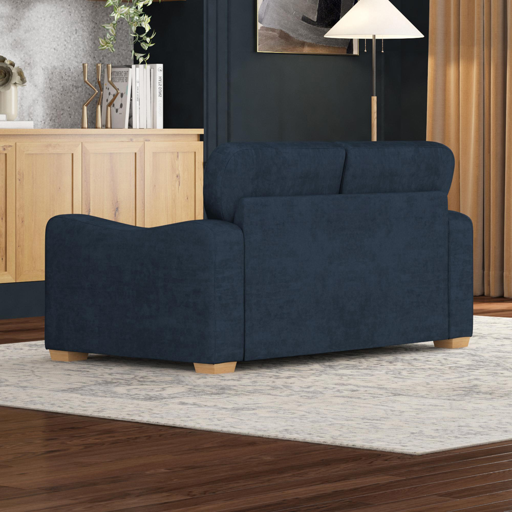 Theadford 2 Seater Royal Blue Plush Velvet Fixed Back Sofa Image 6