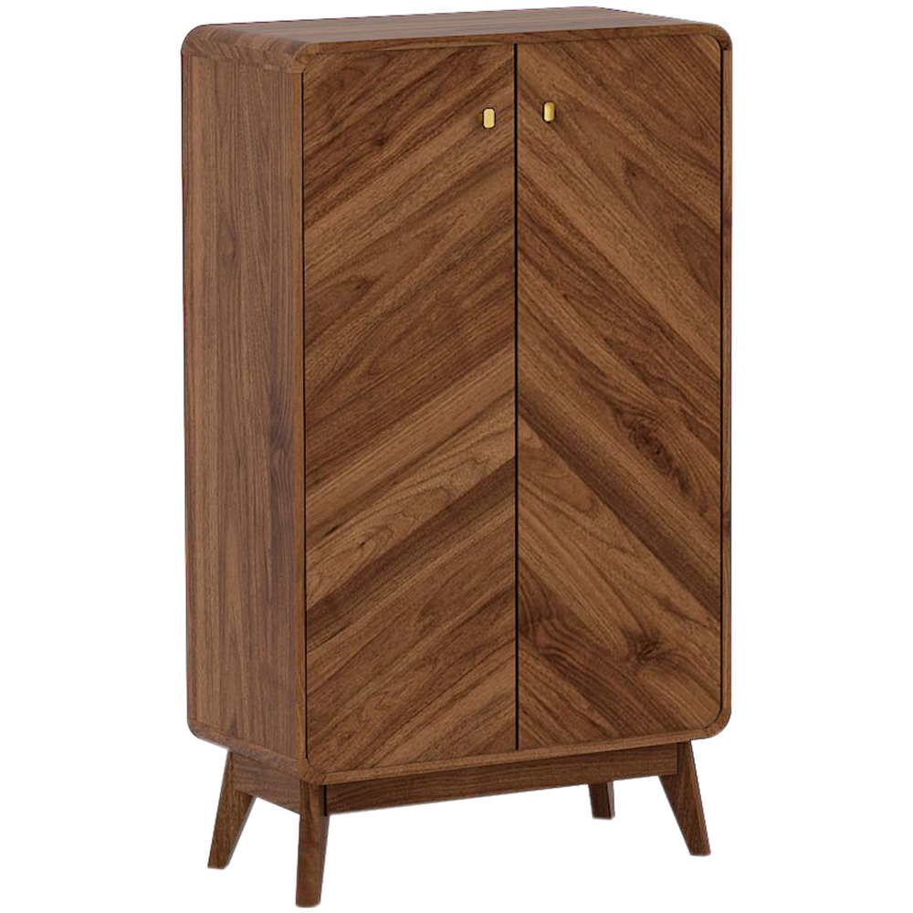 Kudl LV44 2 Door Columbian Walnut Shoe Cupboard Image 2