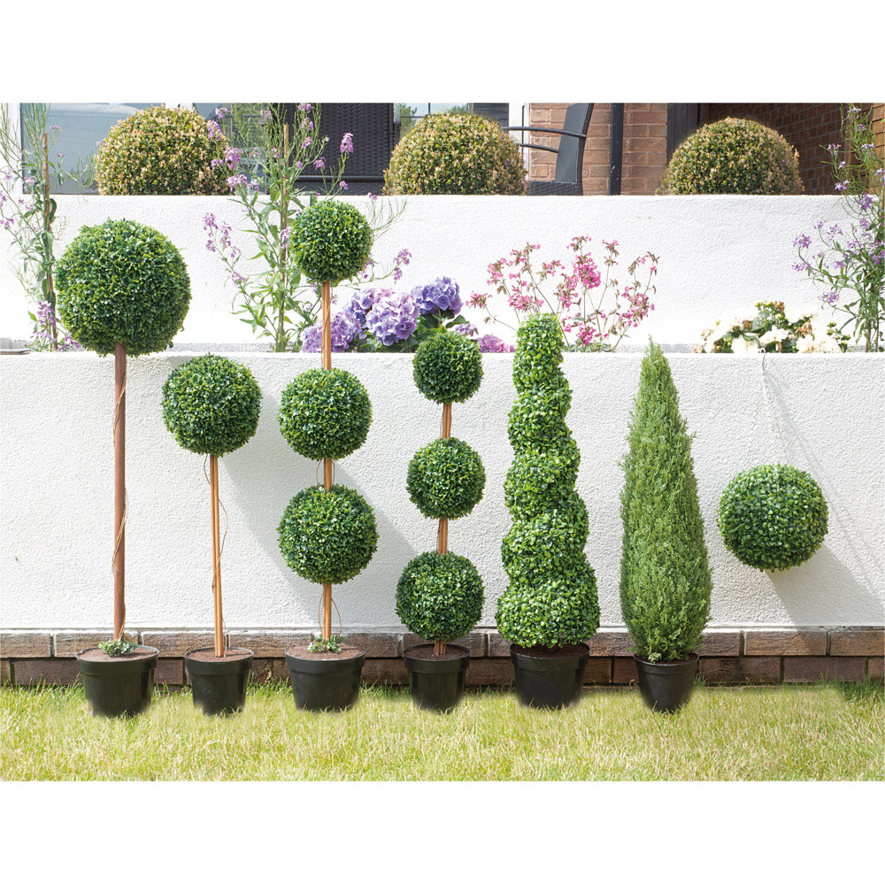Best4 Green Artificial Topiary Triple Ball Tree 90cm Image 5