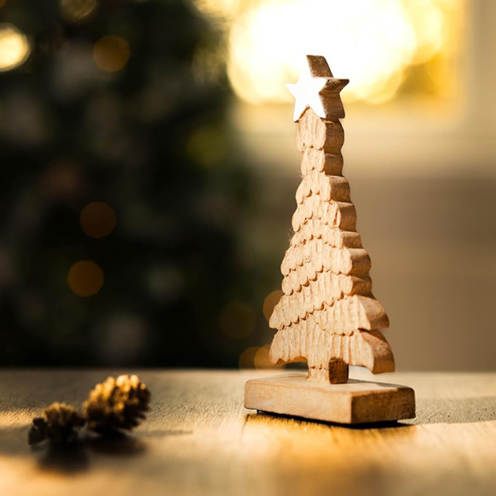 Marco Paul Carved Wooden Xmas Tree Image 6