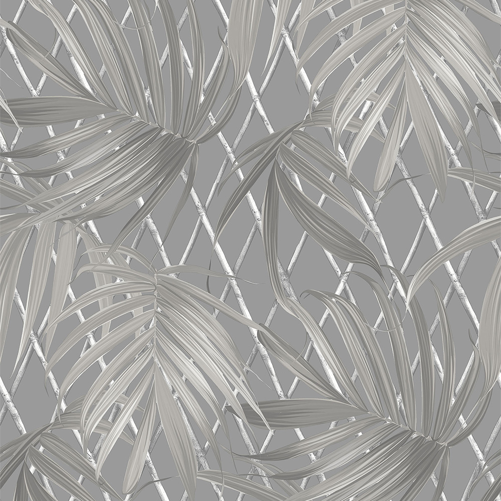 Rasch Paradise Palm Grey Wallpaper Image 1
