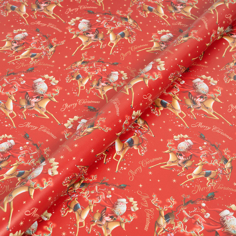 Magical Santa Gift Wrapping Paper Red Image 5