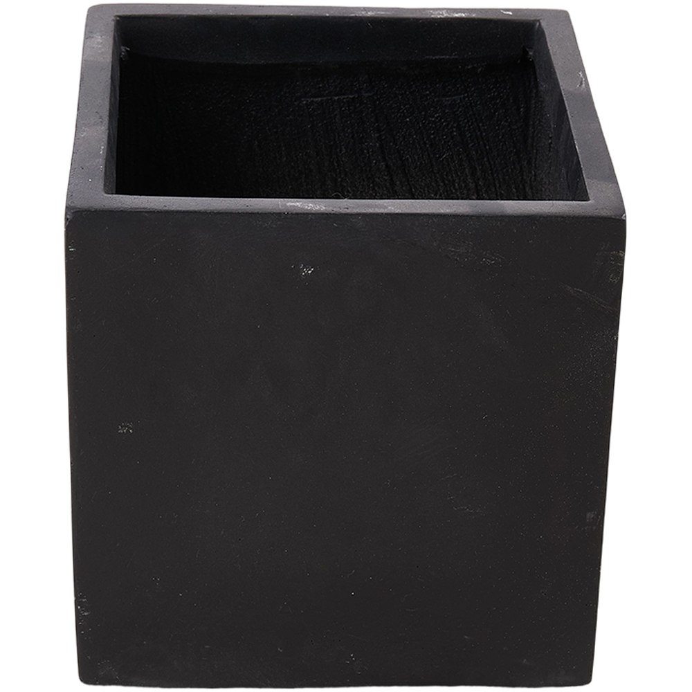 Living and Home Black Square Cement Planter with Drainage Holes 30 x 30cm Image 3